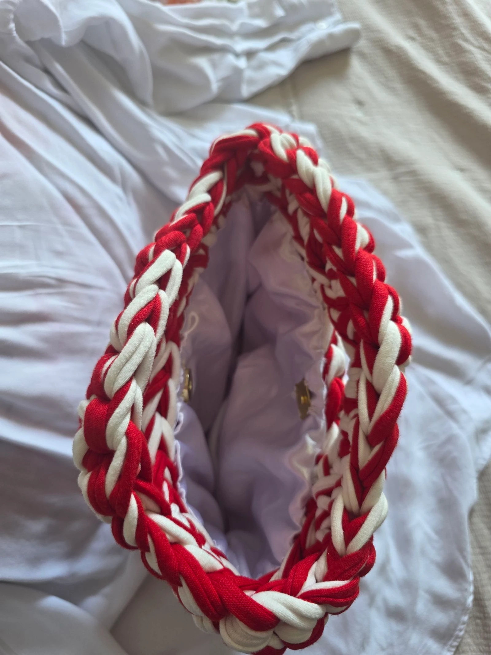 Gevlochten rood-witte draagtas – photo 2